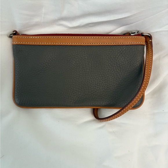 Dooney & Bourke Black and Brown Leather Wristlet - Picture 2 of 3